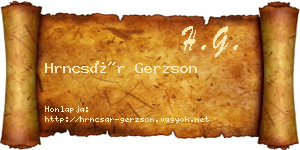 Hrncsár Gerzson névjegykártya